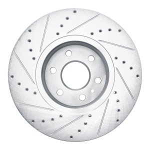 Chevrolet Colorado Brake Rotor (1) - Front Right - R1 Concepts - Drilled & Slotted - Silver - `21-`22